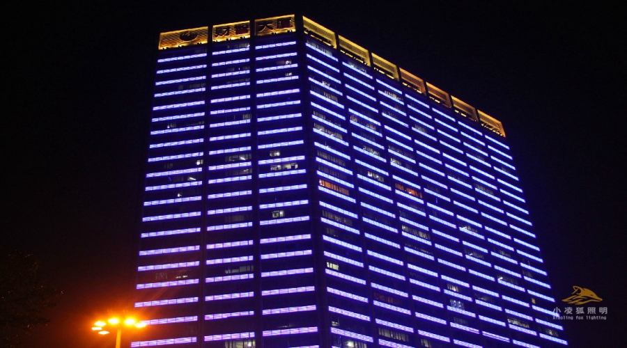 广州财智大厦办公楼夜景亮化案例
