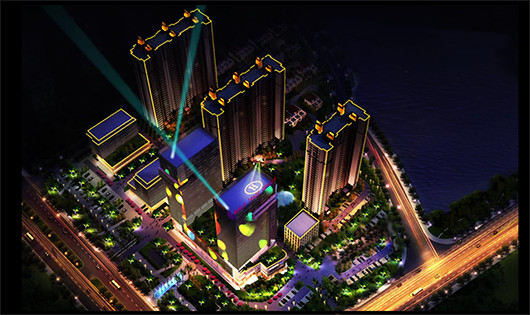 山东省滨州市世贸中心夜景亮化照亮一座城